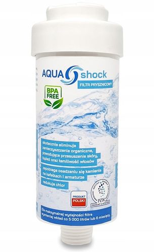 FILTR DO WODY PRYSZNICOWY POD PRYSZNIC USUWA CHLOR BPA FREE AQUA shock x3 na Arena.pl