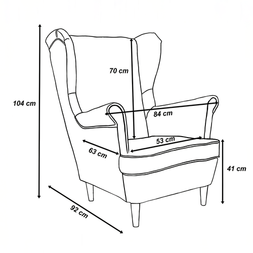 Fotel uszak skandynawski wzorzysty niebieski liście Ari Print Family Meble na Arena.pl