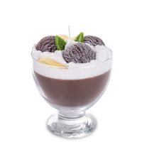 Dekoracyjna świeca zapachowa deser pucharez lodami - kolor brązowy 14x11x11