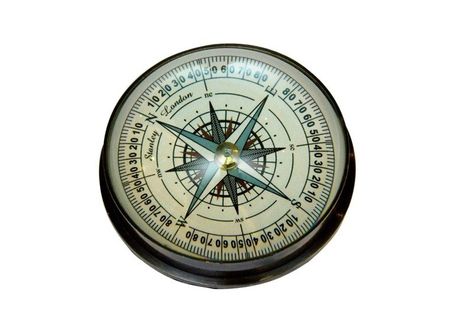 Kompas soczewkowy - błękitna róża wiatrów