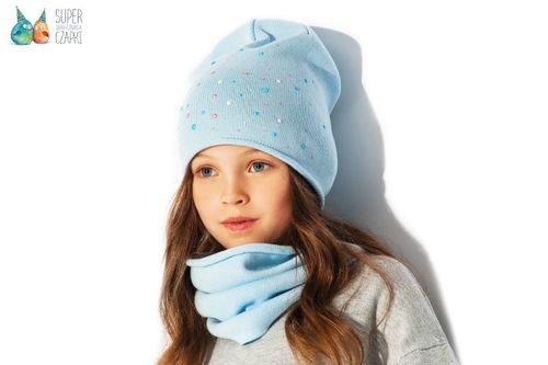 BROEL Sharon czapka dla dziewczynki beanie szara KNIT 51-53 na Arena.pl