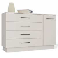 Komoda AMBER 1D4S Szafka 1 Drzwi 4 Szuflady Do Sypialni Salonu KASZMIR Beż