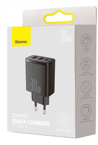 Baseus Ładowarka Sieciowa Usb Usb-C Qc 3.0 Pd 30W na Arena.pl