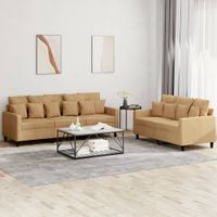 2-częściowy komplet wypoczynkowy, obity aksamitem, brązowy