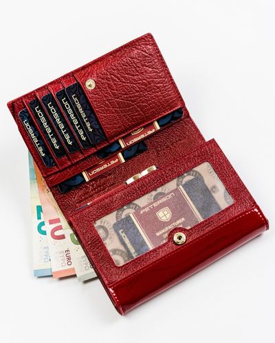 elegancki portfel damski ze wzorem wężowej skóry rfid - peterson na Arena.pl