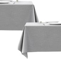 Obrus Wodoodporny Zmywalny PVC Zestaw 2 Sztuki Szary 140x200 do Ogrodu