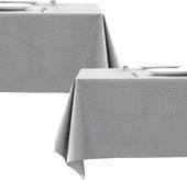 Obrus Wodoodporny Zmywalny PVC Zestaw 2 Sztuki Szary 140x200 do Ogrodu