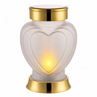 Znicz lampion solarny LED SUBITO SL4 Serce matowe (S1059) żółty 18cm