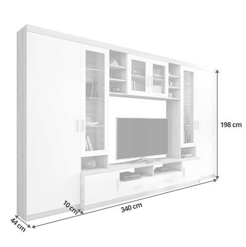 Meblościanka Paris grafit / sonoma na Arena.pl