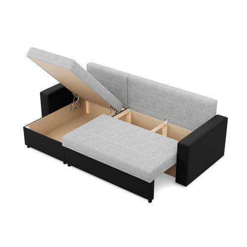 Narożnik uniwersalny, CAPERO, ekoskóra, 231cm, czarny, szary | TYLETEGOTU na Arena.pl