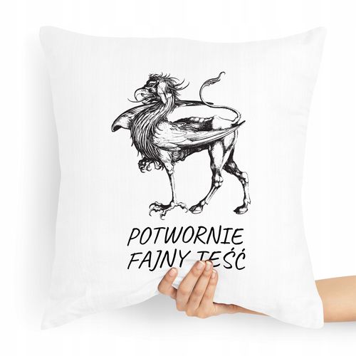 Poduszka Prezent Dla Teścia Potworny Fajny Teść Z Nadrukiem Ze Zdjęciem na Arena.pl