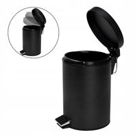 Kosz na śmieci 3L do łazienki toalety WC wolne opadanie czarny śmietnik 3L