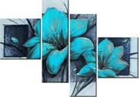 100 70CM OBRAZ 4 ELEM MAKOWY DUET NR 6 DRUK PŁÓTNO RAMA