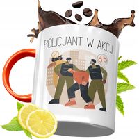 Kubek Pomarańczowy Dla Policjanta Idealny Prezent Z Nadrukiem Ze Zdjęciem