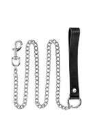 metal leash with cow leather wrist