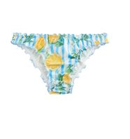 NEXT Dół od bikini - biało-niebieski w paski z nadrukiem cytrynowym 42