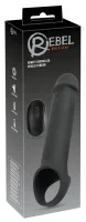 rebel rc osłona intymna czarna +8cm, wibracje, pilot bezprzewodowy