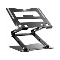 ZESTAW Podstawka pod laptopa aluminiowa + podstawka do smartfona - czarna