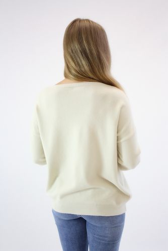 Sweter z brokatową aplikacją Vini Kremowy L/XL na Arena.pl