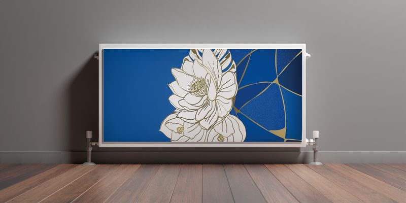 Osłona MAGNETYCZNA Grzejnika Kwiat Lotosu Line Art 120cm x 60cm zdjęcie 3