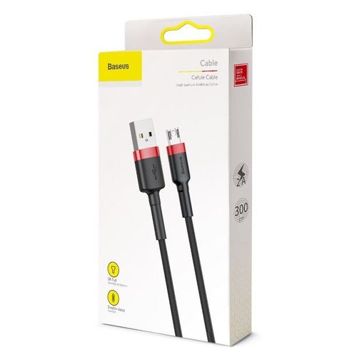 Kabel Micro Usb Baseus Cafule 2A 3M (Czarno-Czerwony) na Arena.pl
