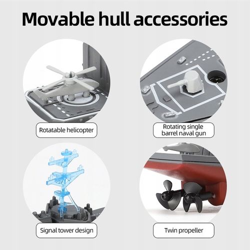 ŁÓDŹ OKRĘT WOJENNY WYŚCIGOWA ZDALNIE STEROWANA 2,4GHZ 803A na Arena.pl