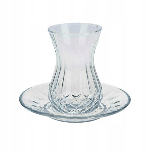 ZESTAW SZKLANEK DO TURECKIEJ HERBATY TULIPANKI Z PODSTAWKAMI 6+6 el. 165ML na Arena.pl