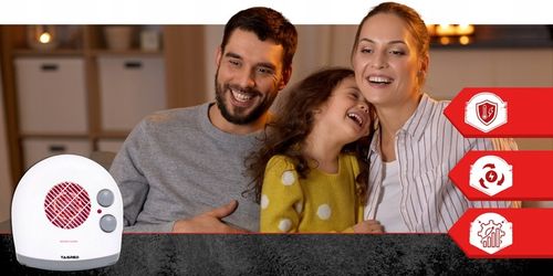 Grzejnik elektryczny Cicha Farelka Mocny Termowentylator 2000W Termostat na Arena.pl