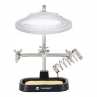 Lupa z trzecią ręką POWIĘKSZENIE 2 x ZACISKI krokodylkowe podświetlenie LED