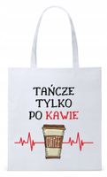 Torba Biała Eco Shopper Dla Tancerki Prezent Z Nadrukiem Ze Zdjęciem
