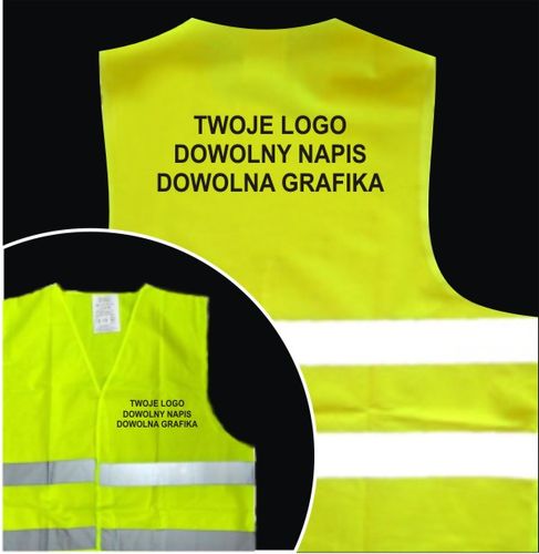 KAMIZELKI ODBLASKOWE z nadrukiem LOGO TEKSTEM na Arena.pl