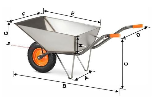 Taczka ogrodowa budowlana spawana stalowa HIGHER 120L 210kg na Arena.pl