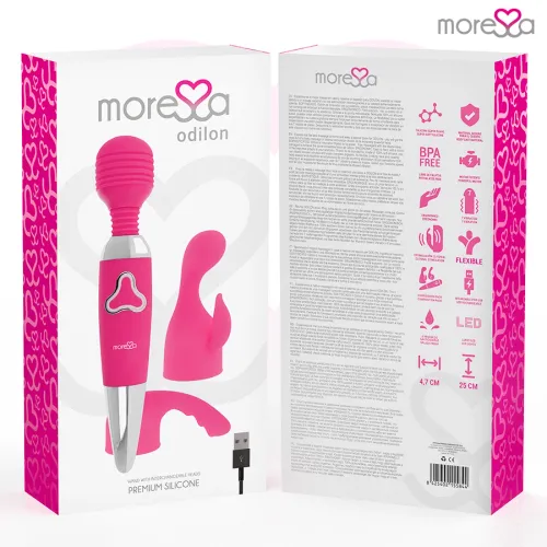 moressa odilon premium - masażer silikonowy usb, 7 trybow, 25 cm na Arena.pl