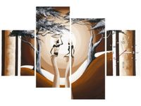 120CM 80CM ZEGAR 4 ELEM SPACER O ZACHODZIE SŁOŃCA OBRAZ ŚCIENNY