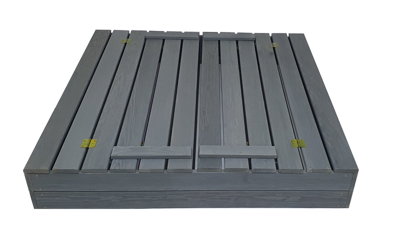 Duża Piaskownica Impregnowana Zamykana Drewniana 120cm SZARA zdjęcie 5