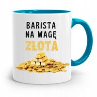 Dla Baristy Baristki Kawiarki Kubek Błękitny Z Nadrukiem Ze Zdjęciem