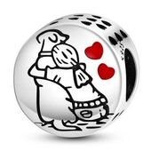 Zawieszka SREBRO 925 Charms Koralik Dziewczynka Pies Best Friend
