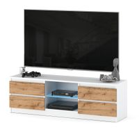 Szafka Rtv Do Sypialni Salonu 138cm Stolik Pojemny Nowoczesny Biały Wotan