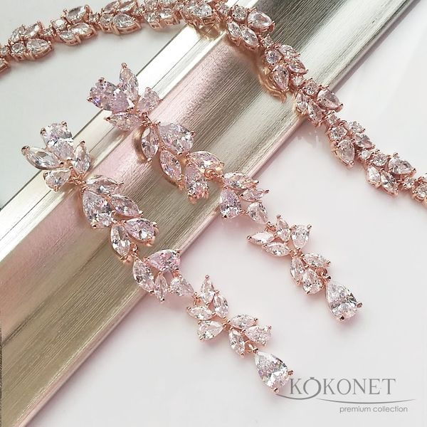 Kolczyki ślubne BLANCA rose zdjęcie 1