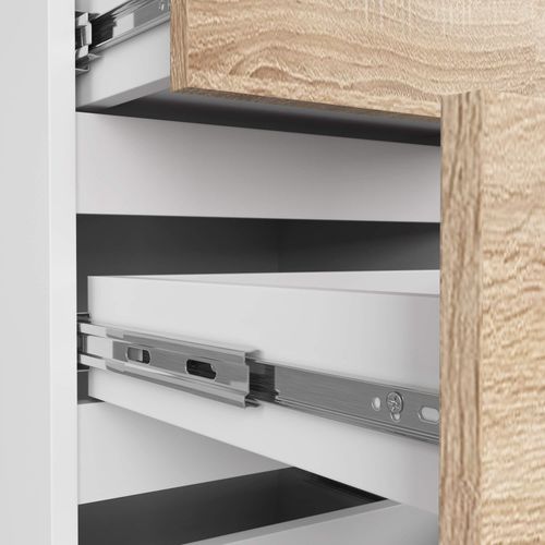Komoda CL4 40 cm 4 szuflady - biała-dąb sonoma na Arena.pl