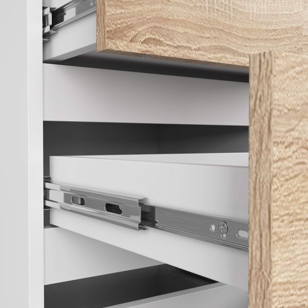 Komoda CL4 40 cm 4 szuflady - biała-dąb sonoma zdjęcie 7