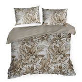 Pościel 160x200 + 70x80 Spring 46 beżowa kwiatowo‑roślinna