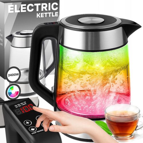 DUŻY CZAJNIK ELEKTRYCZNY 1,7L REGULACJA TEMPERATURY PODŚWIETLANY RGB na Arena.pl