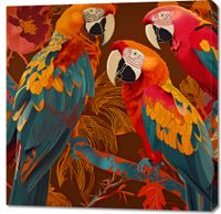 Obraz 90x90cm Kolorowe Ary