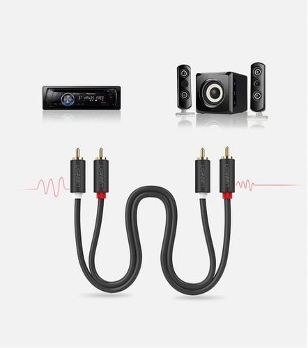 UGREEN Pozłacany Kabel Hi-Fi Przewód Audio 2x RCA Do 2x RCA Cinch 2m na Arena.pl