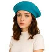 BERET FRANCUSKI DAMSKI damski w stylu francuskim turkus