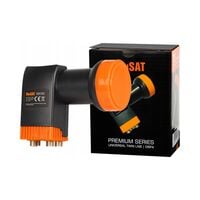 KONWERTER SATELITARNY QUAD PREMIUM 4K HD 4 GNIAZDA POCZWÓRNY + 4x WTYK F