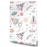 Tapeta Dziecięca KOSMOS Rakiety Statki Kosmiczne