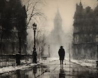 Plakat 76x60,5cm Mgła nad Londynem