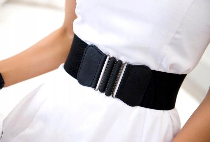 Pas Szeroki Czarny Damski Do Sukienki Elastyczny zdjęcie 6